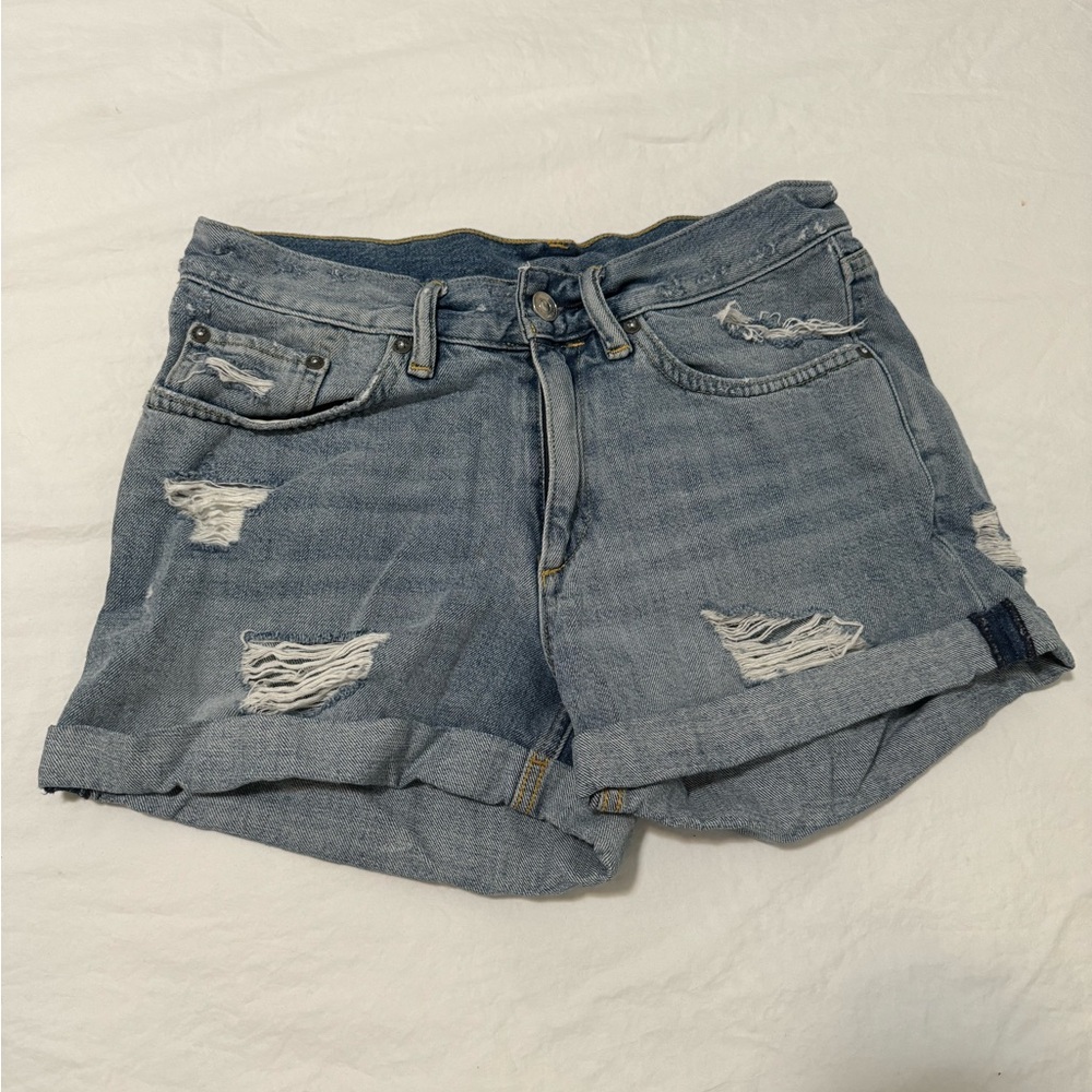 All saints ripped denim shorts - size 26